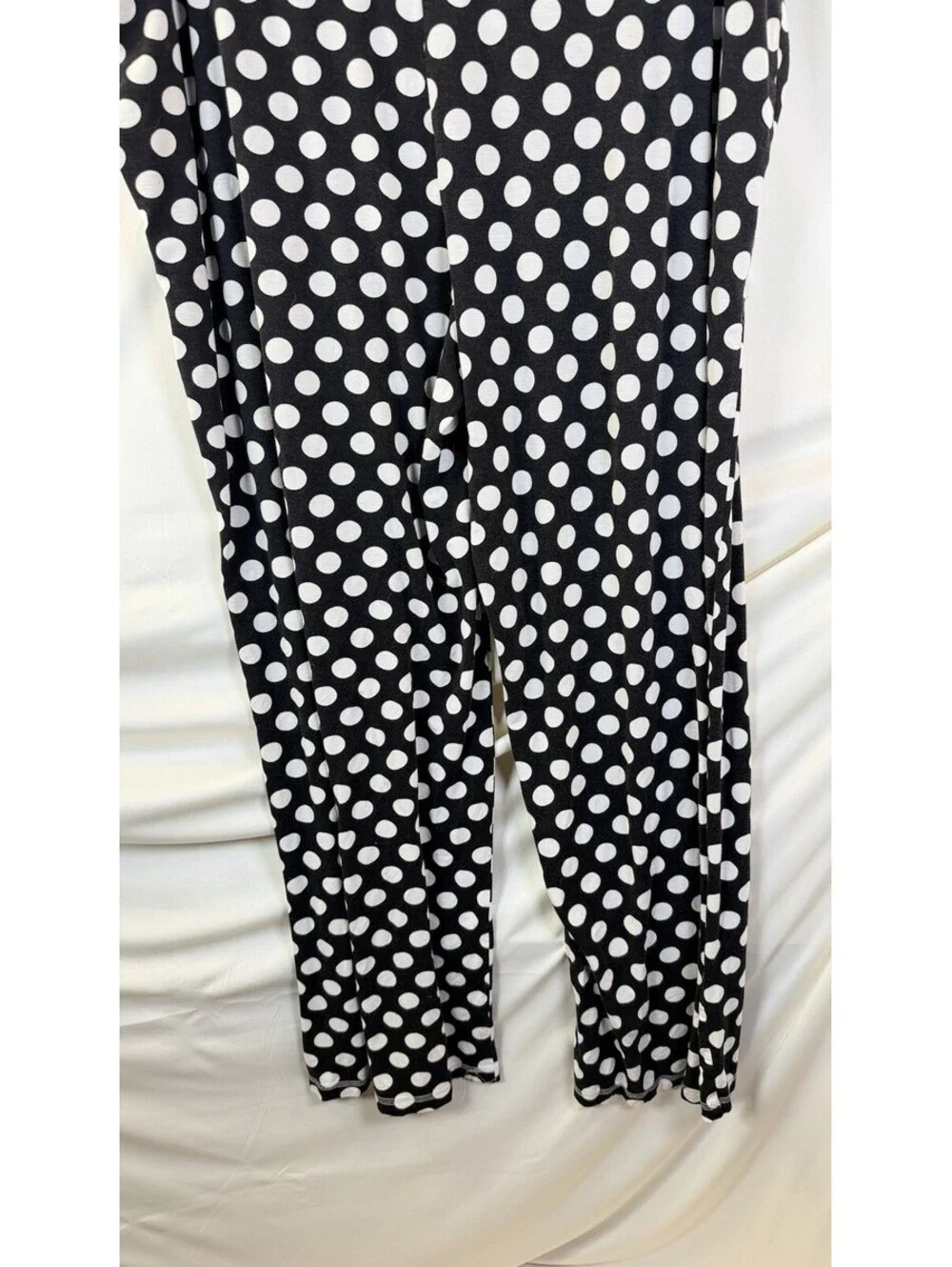 Soma Pajama Pants Womens Medium Black Polka Dot Rayon Blend Lounge Pockets